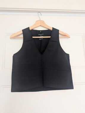 Dynamite Black Ribbed V-Neck Tank Top